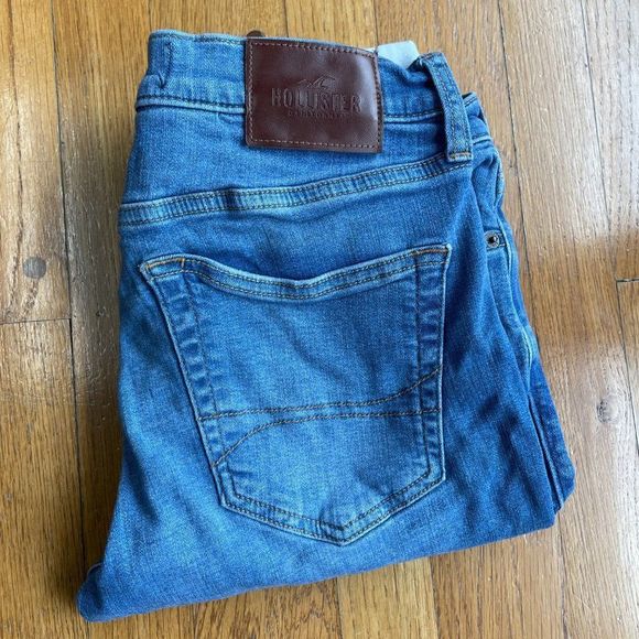Hollister Slim Straight Men's Size W37/L30 Advanced Stretch Distressed Blue Jean - Picture 1 of 11